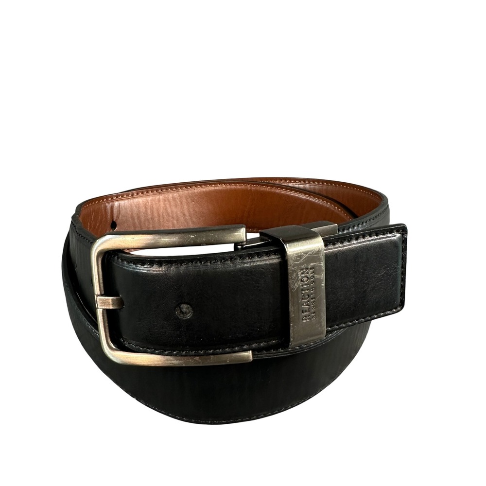 Kenneth Cole Reaction Reversible Belt Mens Medium 34-36 Black Brown 11KD010034